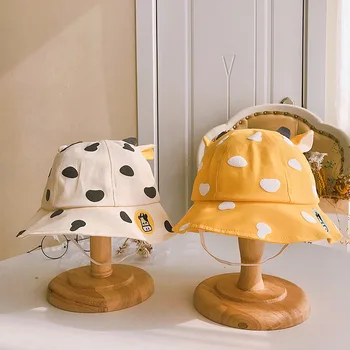 1-3year 48cm Laste Multikas Vasikas Tikitud Kalamehe Müts Vabaaja Poiste Ja Tüdrukute Päike Müts Baby Harajuku Kopp Müts 2021