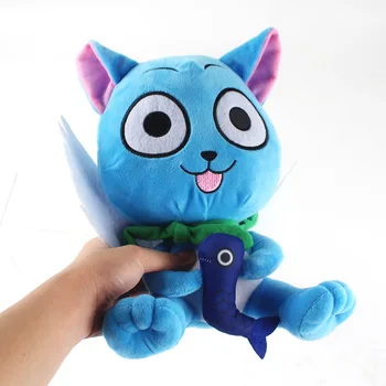 1 Tk Armas 17-30cm Anime Muinasjuttude Õnnelik, Palus Mänguasjad Sinine Õnnelik Kass Kala Pehme Täidisega Palus Nukud Lapsed Lastele Kingitusi
