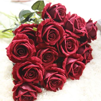 1 tk Kõrge kvaliteedi lapp kunstlik roos lill tabel võltsitud lill sõbrapäeva kingitus, Lilled Pulmapidu Teenetemärgi