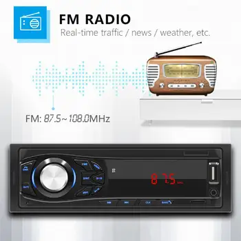1030 12V Võimas Universaalne FM-Raadio Mängija Kompaktne Bluetooth-ühilduv AUX-U-Disk MP3 Radio Player Car Center Contro