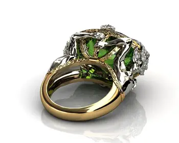 14K Kollane Kuld Füüsiliste Kalliskivi Smaragd Ring Naiste Trahvi Anillos De Anel Bijoux Femme Ehted Bizuteria 14K Gold Jade Ringi