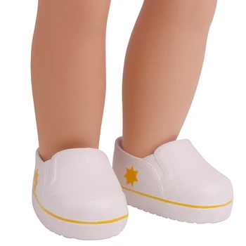 18 tolline Tüdrukute nukk kingad Ameerika vastsündinud Valge plastikust kingad on veekindel Beebi mänguasjad sobivad 43 cm baby dolls s242