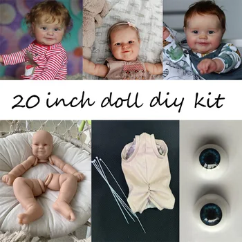 20 Tolli Uuestisündinud Nukk Kit DIY Tühi Baby Doll Komplekt Soft Touch Beebi Nukud Värvimata Lõpetamata Kokku Nukk Osad Sinised Silmad