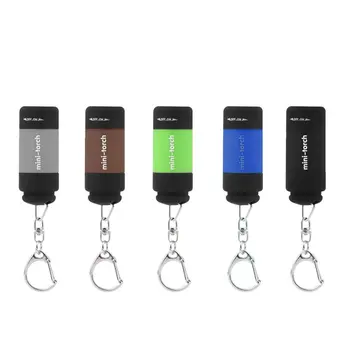 2017 Populaarne Mini Võtmehoidja Tasku Tõrvik USB Laetav LED Taskulamp, Lambi 0.3 W 25Lm Mitmevärviline Mini-Tõrvik