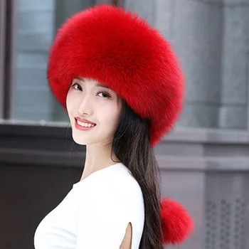 2019new luksus naiste rebase karusnahast müts talvel soe mood looduslik rebase karusnahast müts
