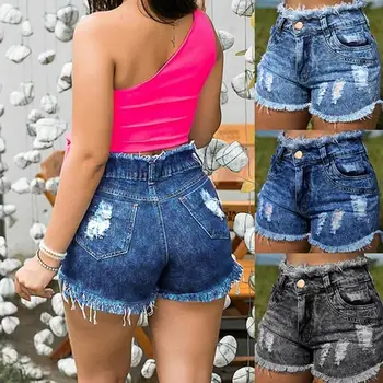 2020 Hot müük naiste suvel denim lühikesed püksid mood tutt teksad, lühikesed püksid seksikas Alasti kõrge vöökoht lühikesed püksid pluss suurus S-3XL uus saabumist