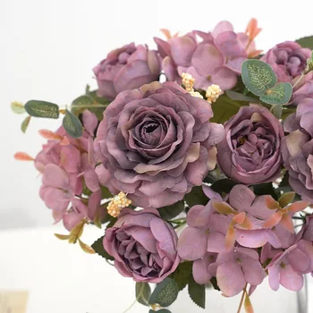 2021 Ilus Roosa Pojeng Kunstlik Siidist Lilled Väike kimp flores Kodu Poole aasta Kevadel Pulm Teenetemärgi Võltsitud Lill