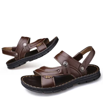 2021 suve kingad meeste sandaalid ehtne nahk mood lühike tõsta-kohta sandaalid mees kinga pluss suurus platvorm kingad õmblusniit
