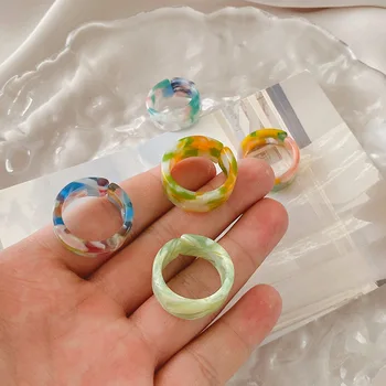 2021 Uus korea Stiilis Ins Vintage Vaik Värvikas Rõngad, Naised Lihtne Geomeetriline Ring Finger Ringi Tüdruk Fashion Ehted Kingitused