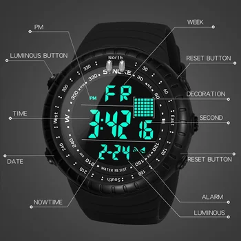 2021 Uus Meeste Digital Watch Meeste Spordi Kellad Dual Ajal Pedometer Äratuskell 50M Veekindel Sõjalise Vaadata Relogios Masculino