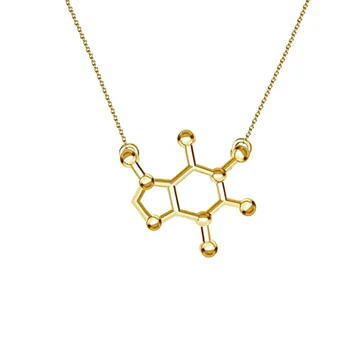 3D Kofeiini Molekul Kaelakee Marihuaana Ripats 50 lülidega Katmine Keemia Mood Ehteid jõulukinke Orginaal