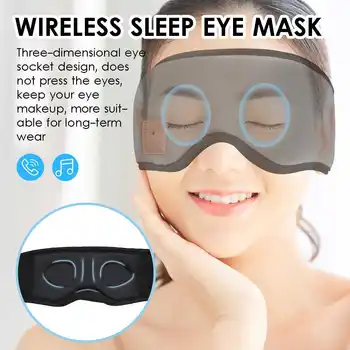 3D Magada Kõrvaklappide Bluetooth-5.0 Magada Mask Traadita Une Silma Mask Kõrvaklapid Reisi Silmade Tooni koos laadija Kaabel, Handsfree