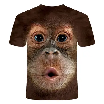 3D-Printimine Loomade Orangutang Suvel T-Särk Moe Uus Meeste T-Särk, Lühikesed Varrukad Wild Hingav Street Harajuku T-Särk