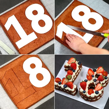 4-10inch 0-8 Number Armastus Sünnipäeva ystävänpäivä Kook Hallituse Tortide Küpsetamine Tööriist