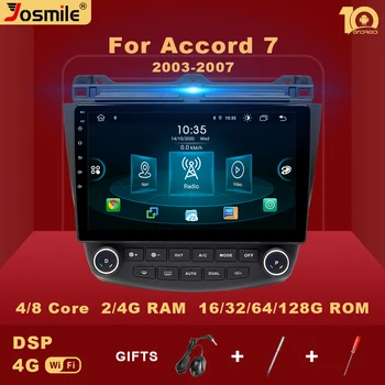 4G 2 din Android 10 Auto Multimeedia Mängija Honda Accord 7 2003-2007 raadionavigatsioon Auto V1AI hääljuhtimine Bulit-in Carplay
