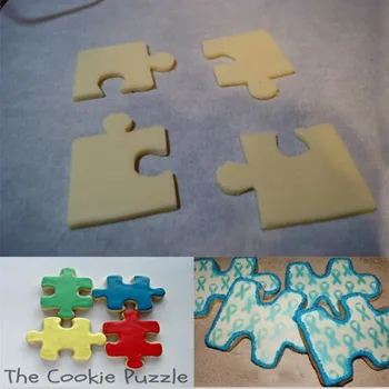 4tk/palju Uus Puzzle Kuju Cookie Kutter Kook Dekoreerimiseks Fondant Eemaldaja Vahend Küpsised Roostevabast Terasest Biscoito