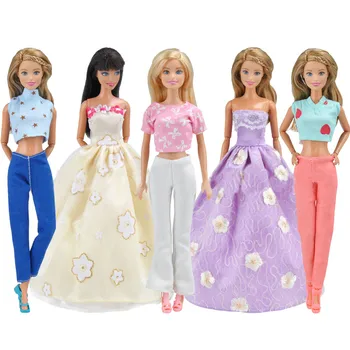 5 Seada Nukk Riided 2 Komplekti Haldjas Kleidid Pool Kleit 3 Sätestatud Topid Ja Püksid Ilus Varustus, Tarvikud Barbie Mänguasjad Kid Tüdrukud