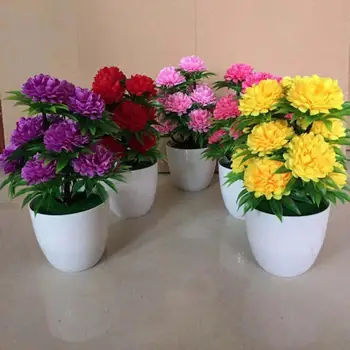 50% Kuum Müüki!!! 1tk Kunstlik Chrysanthemum Bonsai Kapseldatud Taim Maastiku Kodus Õie Decor