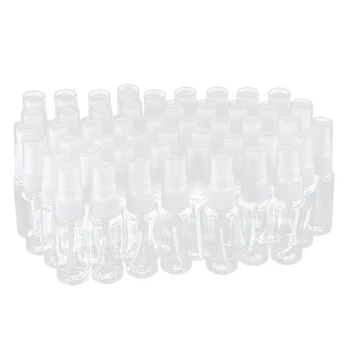 50-pack Tühi läbipaistvast Plastikust Peen Udu Spray Pudelit Microfiber Lapiga, 20 ml Korduvtäidetavaid Konteiner Ideaalne Cleani