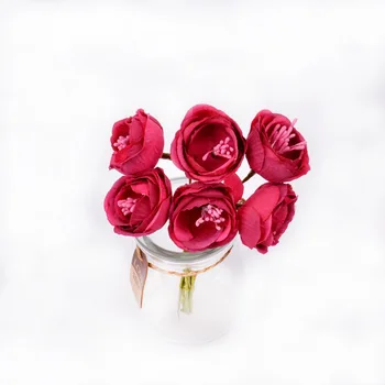 6tk/palju Tehis-3cm Roosi Kimp Simulatsiooni Lill Silk Flower Diy Vanik Headdress Pulm Teenetemärgi Pruudi Lilled