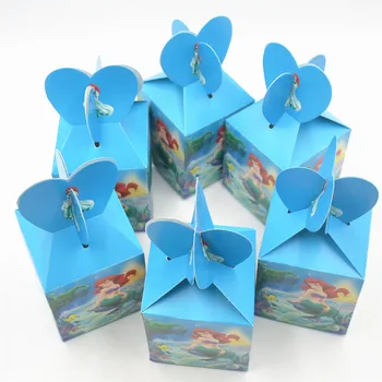 6tk/set Väike Merineitsi Candy Box Lapsed Kasuks Sünnipäeva Merineitsi Kinke Candy Juhul Pulm Kastid Pool Tarvikud