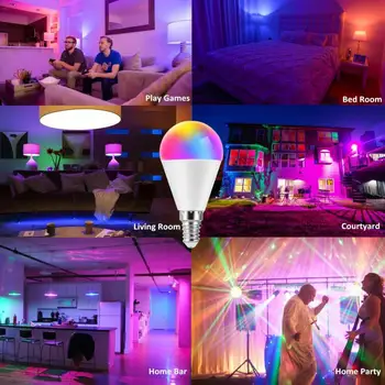 6W WiFi Smart Lamp B22 E14 E27 RGB LED Lambi Tööd Alexa/Google Kodus 85-265V RGB+Valge Juhitava Taimeri Funktsioon Bulb