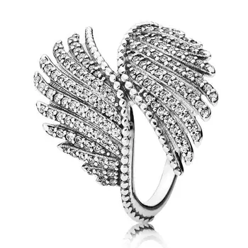 925 Sterling Silver Ring 1:1 Igavesti Avaldus Majestic Suled Kiirgavad Elegantsi Funktsioon Femal Ringi DIY Pandora Ehted