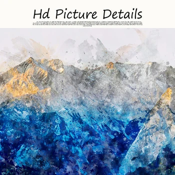 Abstract Blue Mountain Maali HD graafika Ja Plakatid, Lõuend Kaasaegne Maastiku Seina Art Pilt Livinng Tuba Home Decor
