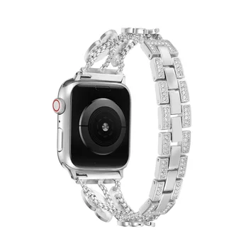 Apple Watch Band Seeria 6 5 4 3 2 1 Naised Lady Diamond Band Rihma iWatch 44MM 40MM 42MM 38MM Roostevabast Terasest Käevõru Olla