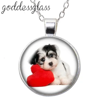 Armas Armas Koer koerad lemmikloomade Ring, ripats Klaasist kivi ümber hõbetatud/Crystal ripats kaelakee ehted Kingitus