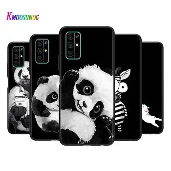 Armas Loom Panda jaoks Huawei Honor 30 20S 20 10i 9S 9A 9C 8X 9X 10 9 Lite 8A 7C 7A Pro Pehme Must Telefon Kohtuasjas