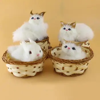 Armas Multikas Simulatsioon Loomade Doll -, Plüüš-Mini Korvi Kass, Küülik, Koer, Lapsed Xmas Mänguasi Home Decor Laua Kaunistused