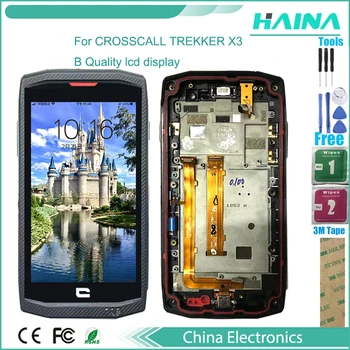 B Kvaliteediga Telefoni Crosscall Trekker X3 LCD Ekraan, Millel on Puutetundlik Digitizer Assamblee Asendamine Tools+3M Sticke
