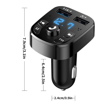 Bluetooth-5.0 Traadita autovarustuse Handfree FM Transmitter USB autolaadija 3.1 MP3 Muusika AUX-Mängija Juhtmeta Bluetooth-Vastuvõtja 1tk