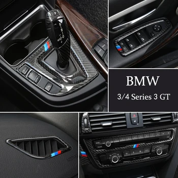 BMW 3 4 Seeria 3GT F30 F32 F34 F36 Carbon Fiber Auto Käigukangi Raami Sisekujundus kliimaseade Outlet CD Paneeli Katta Auto Kleebis
