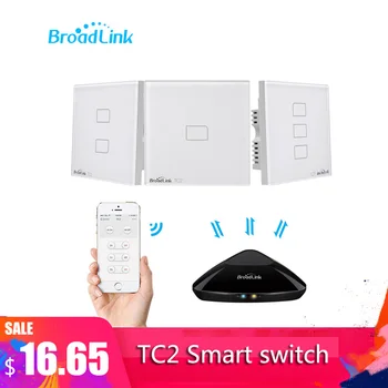 Broadlink TC2 1/2/3 Gang UK Standard Smart Home 433Mhz Wifi/4G Kaugjuhtimispuldi Kaudu RM Pro Seina Touch Valguse Lüliti 1 Viis