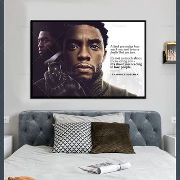 Chadwick Boseman Motiveerivat -Black Panther Kuningas, Legend Lõuend Ja Plakat Prindi Plakat Seina Art Lõuend Maali Pilte Decor