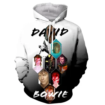 David Bowie Naljakas Uus Mood Pikkade Varrukatega 3D Print Tõmblukk/Hupparit/Pusad/Jope/Meeste/naiste-Topid