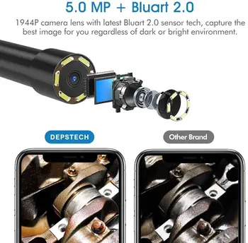 DEPSTECH WiFi Endoscope Aknaga 500W 8.5 mm Ühe Objektiiviga Kaamera Tööstus Borescope Kaamera, Android Madu Kaabel Endoscope