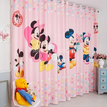 Disney Roosa Minnie Mickey Mouse Kids Room Elektrikatkestus Kardin Cartoon Akna Eesriided eest Magamistuba, elutuba Tüdruk Lapsed Kingitus