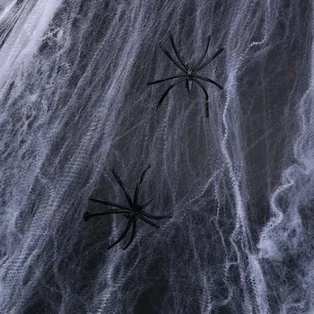 DIY Halloween Hirmutav Pool Stseeni Rekvisiidid Valge Veniv Ämblikuvõrk Spider Web Õudus Baar Kummitab Maja Kaunistamiseks Home Decor Must
