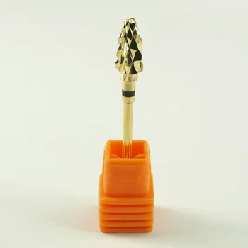 EasyNail 1 tk Kuld XC kuju karbiid nail drill bit elektrilised küüneviil drill bit Suur karbiid puurida 3/32