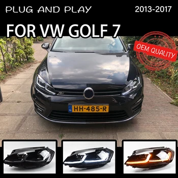 Esitulede Jaoks VW Golf 7 MK7 2013-2017 Auto автомобильные товары LED PÄEVATULED Hella 5 Xenon Objektiivi Hid H7 Golf 7.5 R LINE Auto Tarvikud