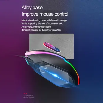 Gaming Mouse, Värviline Valgustus Reguleeritav Optiline Ergonoomiline Hiir Juhtmega RGB Gaming Mouse Hõõguv Hiirt, Office Home