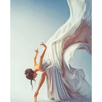 Gatyztory Värvi Number Tüdruk Joonis Lõuendil HandPainted Maali Kunsti Kingitus DIY Pilte Number Ballett Komplektid Home Decor