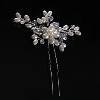 GETNOIVAS Pearl Crystal Rhinestone Juuksed Pulgad Juuksed Sõrmed Naiste Headpiece Juuksed Ehted Tiaras de Noiva Pulmad Juuksed Tarvikud
