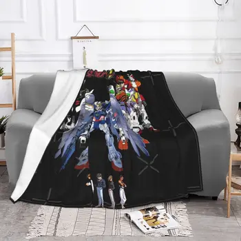 Gundam Wing Tekk Bedspread Ruuduline Ruuduline Tekid Loo Diivan Puuvill Võltskarusnahka