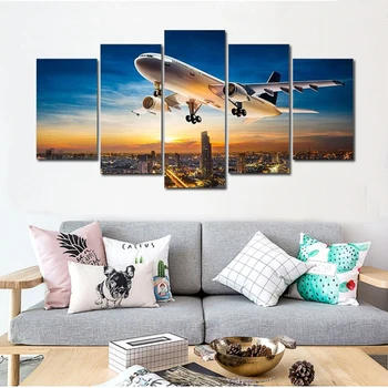 HD fotoprindid Lõuend Seina Art elutuba Home Decor Pildid 5 tk Lennuk Maalid Kaasaegne Plakatid, Prindid raamita