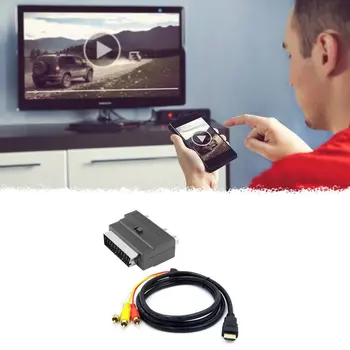 HDMI-ühilduvate, Et Scart-3Rca Kaks-Ühes-Ad Ter Kaabel 1,5 M HDMI-ühilduvate Isane S-Video 3 Rca Av Audio Kaabel 3