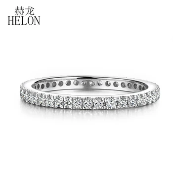 HELON 1,5 mm Lai Bänd Tahke 10K Valge Kuld VV/DEF-0.33 CT Lab Kasvanud Moissanite Teemant Engagement abielusõrmus Naistele Ehted Ringi